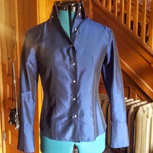 Dark Navy Blue Silk Dress Shirt Size 1/2 Express